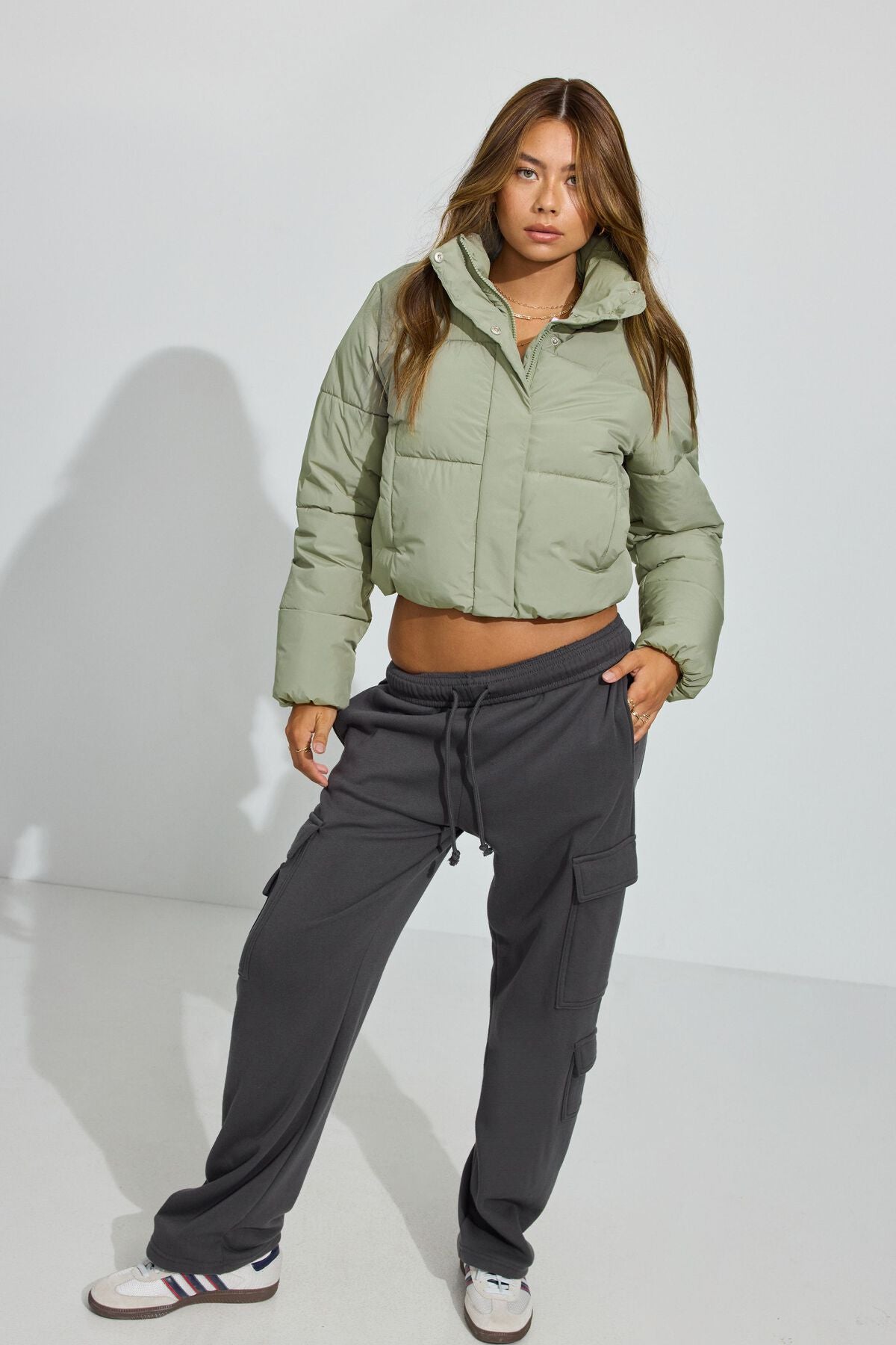 Mini Puff Jacket Green Garage Clothing Women