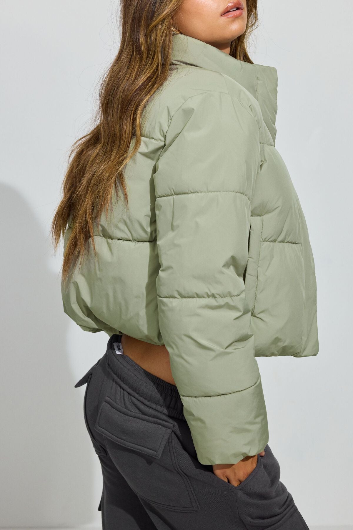 Mini Puff Jacket Green Garage Clothing Women