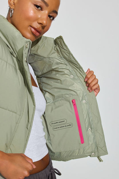 Perfect Puffer Vest Green Garage Clothing Women