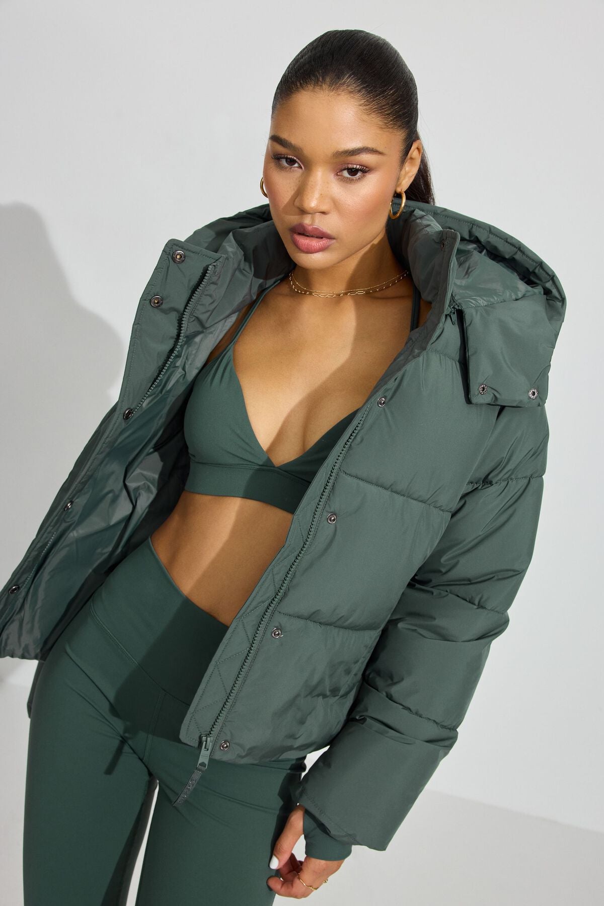 Perfect Puff Jacket Green Garage Clothing Women