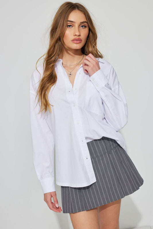 Charlie Button Up Shirt White Garage Clothing Women