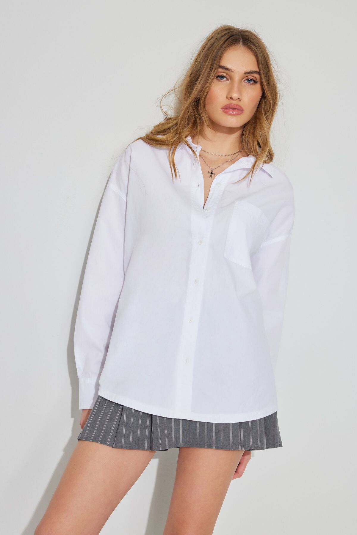 Charlie Button Up Shirt White Garage Clothing Women