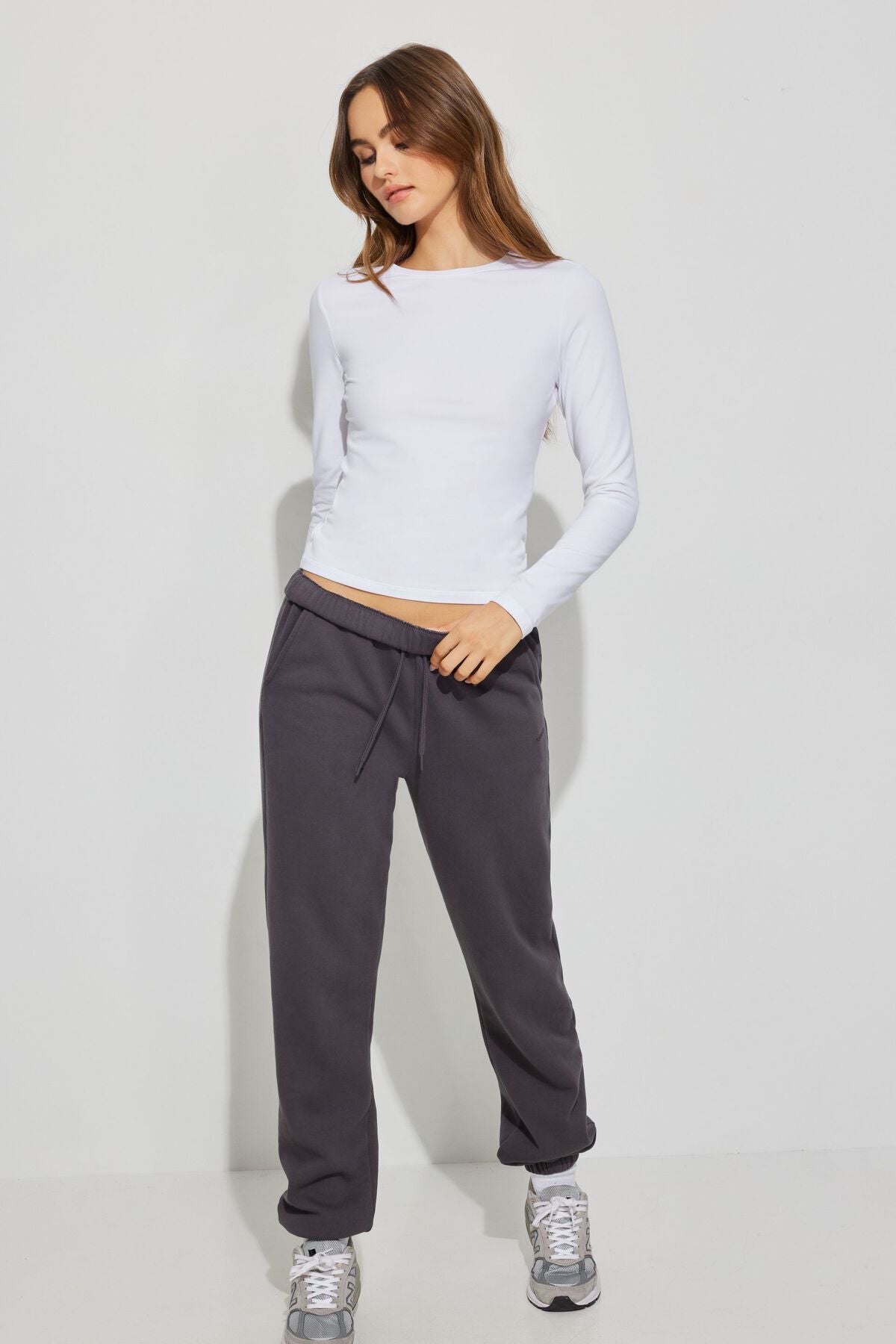 Estelle Longline Long Sleeve Top White Garage Clothing Women