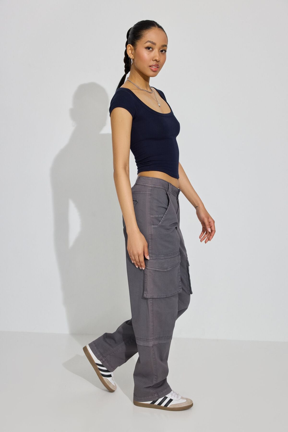 Pamela Scoop Neck Tee Navy Garage Clothing Women