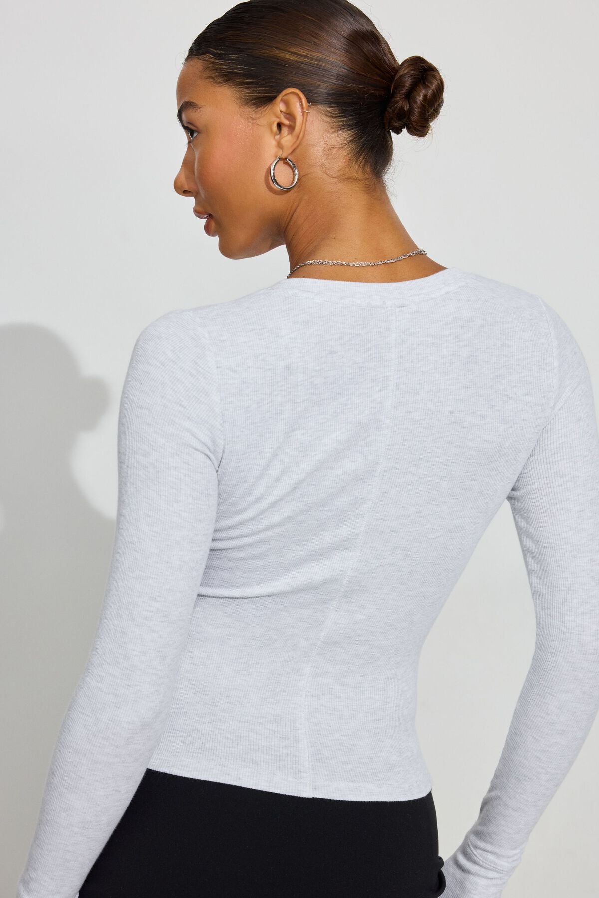 Billie Henley Long Sleeve Top Gray Garage Clothing Women