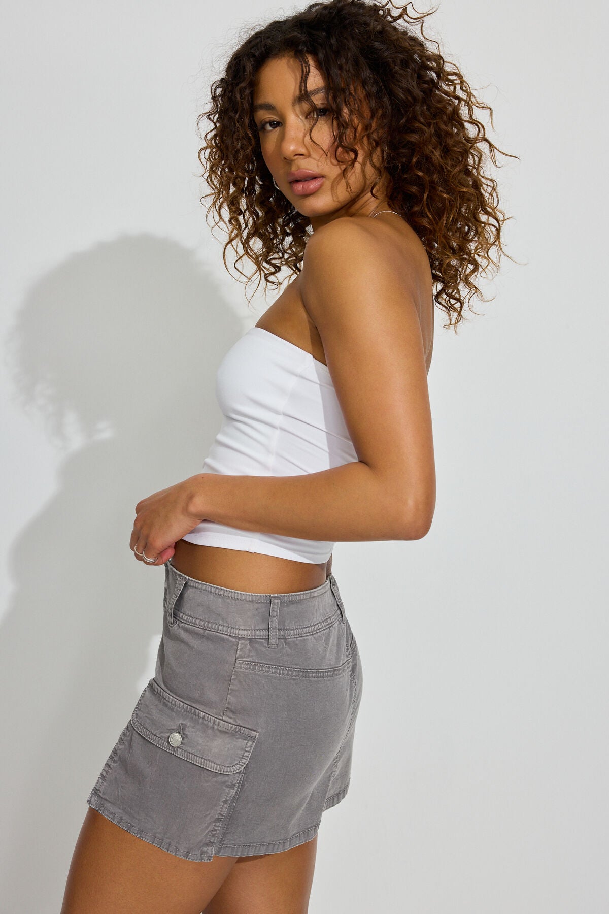 Jaden Cargo Skort Gray Garage Clothing Women