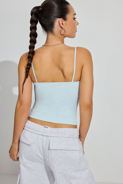 Sleek V-Neck Cami Top Blue Garage Clothing Women
