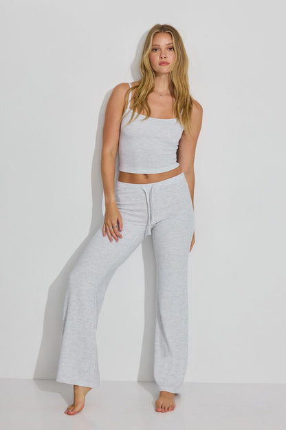 Waffle Flare Pants Gray Garage Clothing Women
