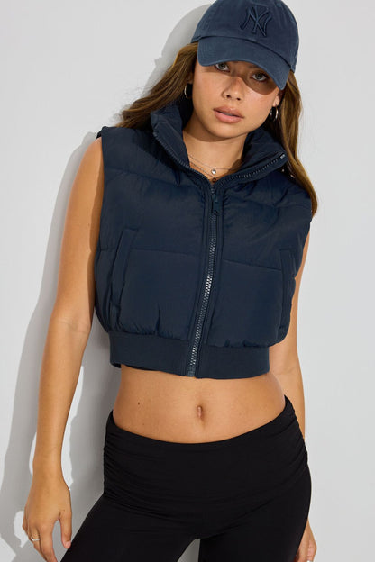 Mini Puff Vest Navy Garage Clothing Women