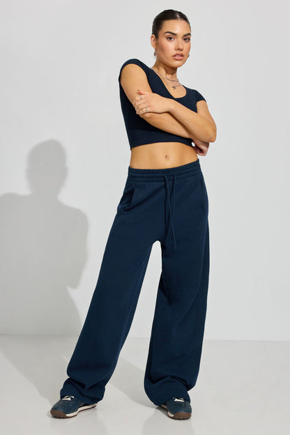 UltraFleece Barrel Leg Sweatpants Navy Garage Clothing Women