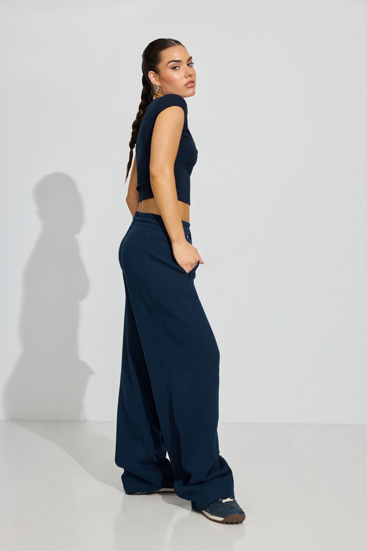 UltraFleece Barrel Leg Sweatpants Navy Garage Clothing Women