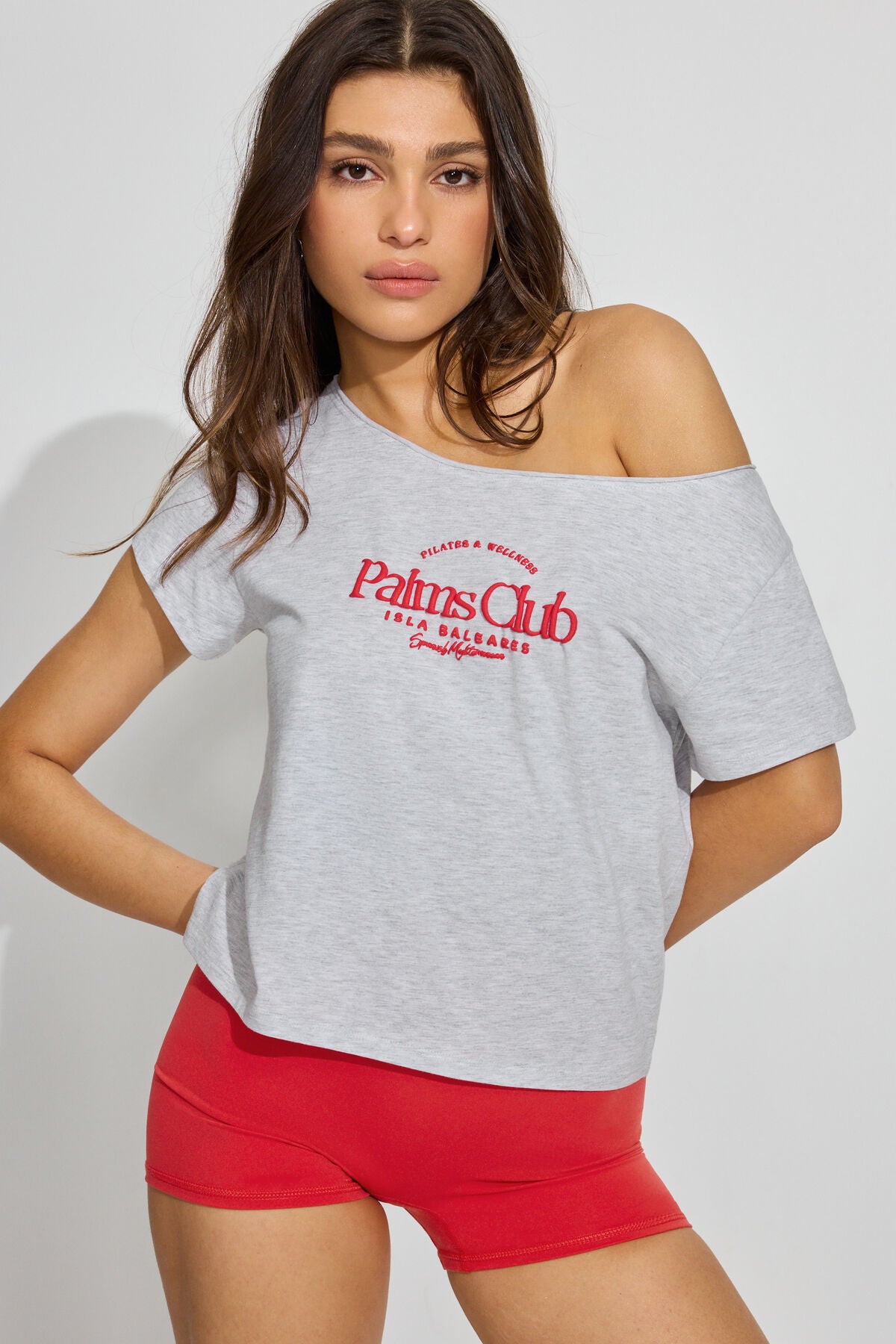 Off Shoulder T Shirt Gray Garage Clothing Women