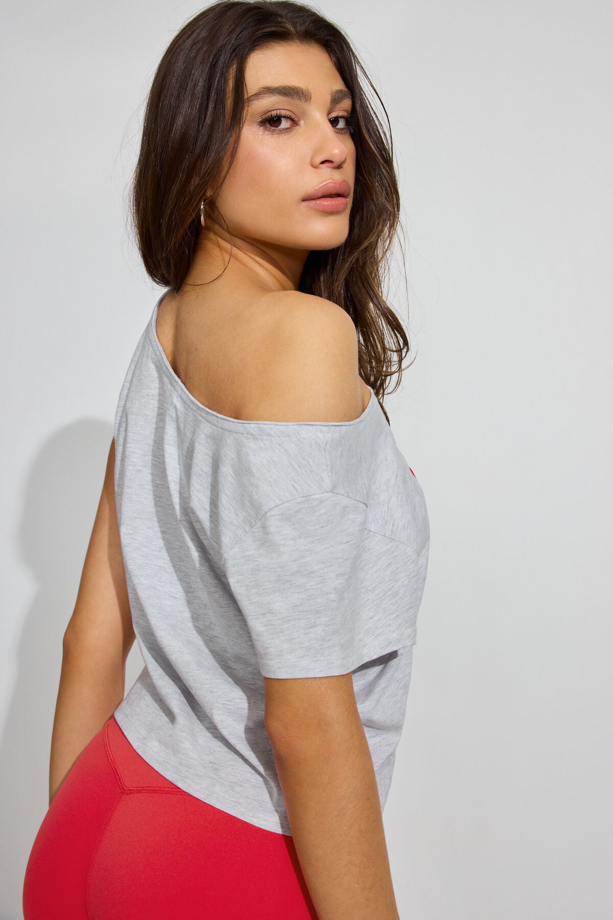 Off Shoulder T Shirt Gray Garage Clothing Women