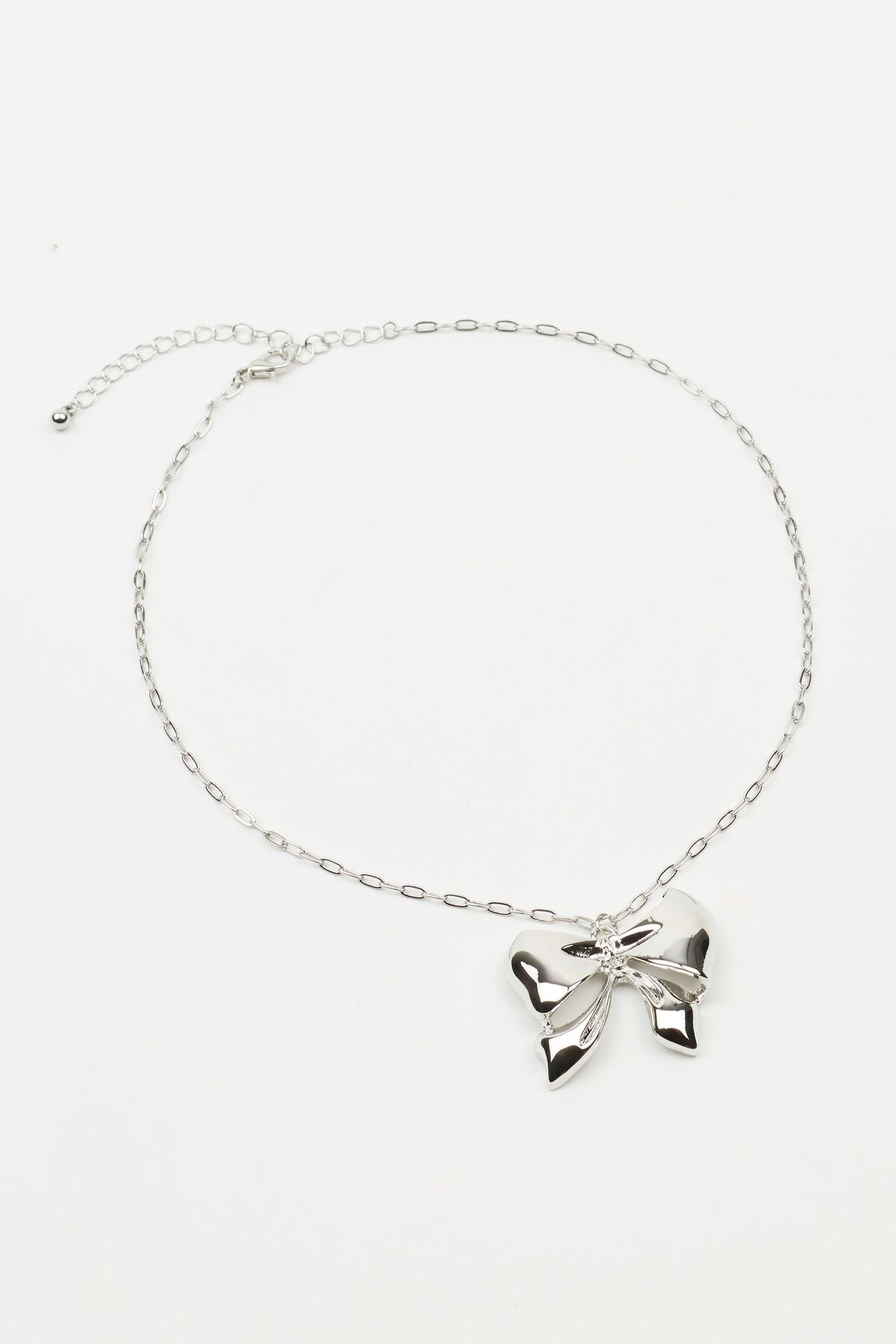 Oversized Metal Bow Necklace Gray Garage Clothing Women