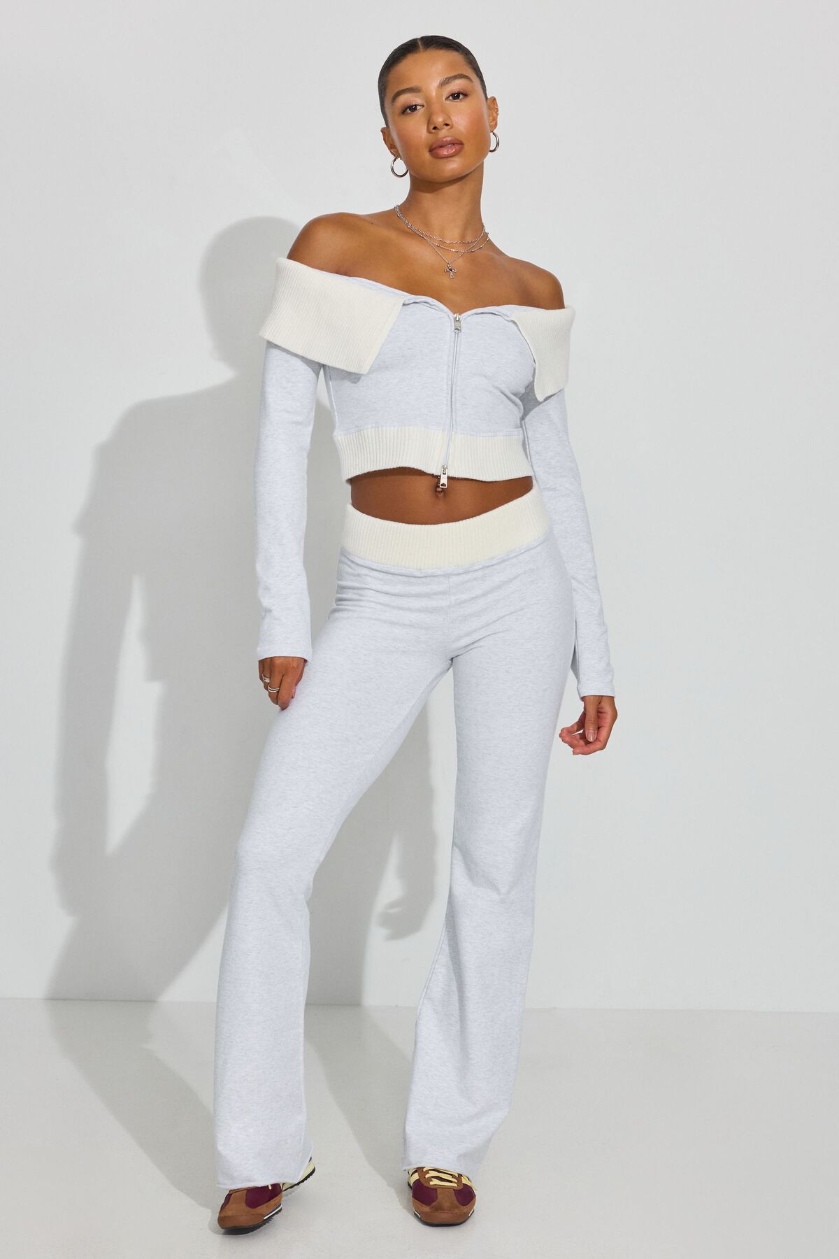 Combo Flare Sweatpants Gray Garage Clothing Women