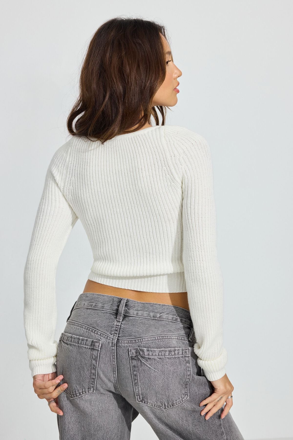 Supersoft Crop Sweater White Garage Clothing Women