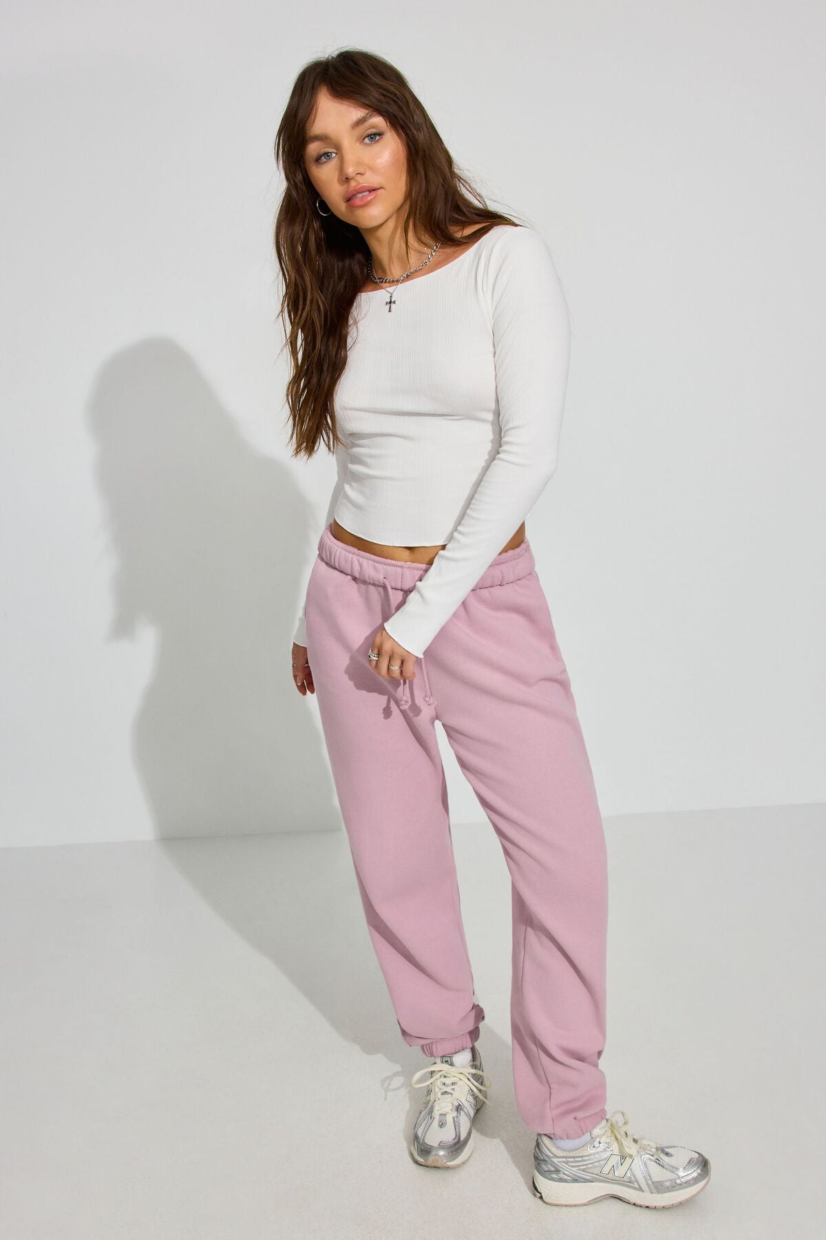 Long Sleeve Boatneck Top WHITE Garage Clothing Women