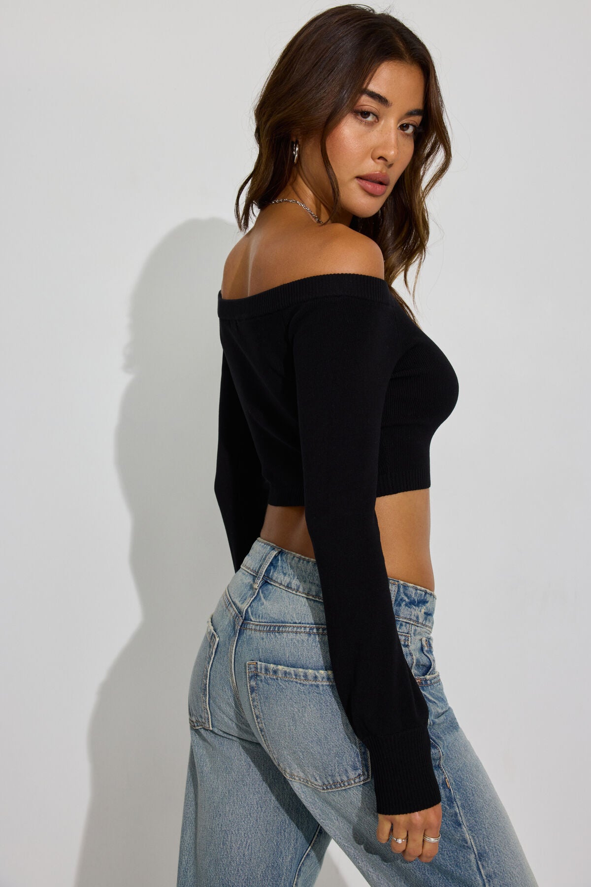 Micro Off Shoulder Top Black Garage Clothing Women