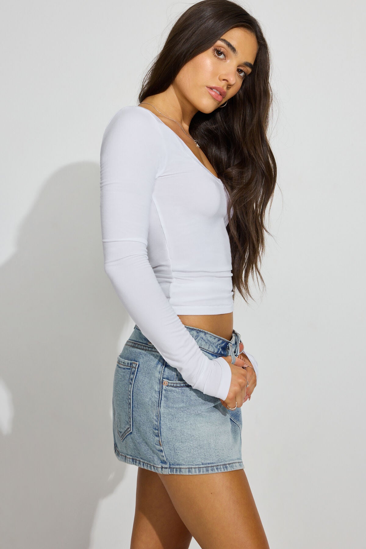 Denim Micro Skort Blue Garage Clothing Women