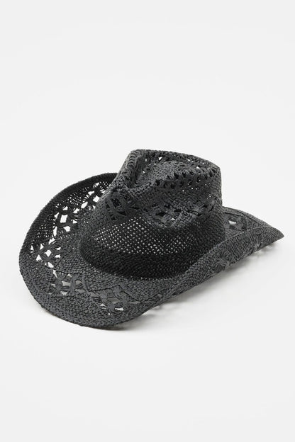 Lattice Weave Cowboy Hat Black Garage Clothing Women