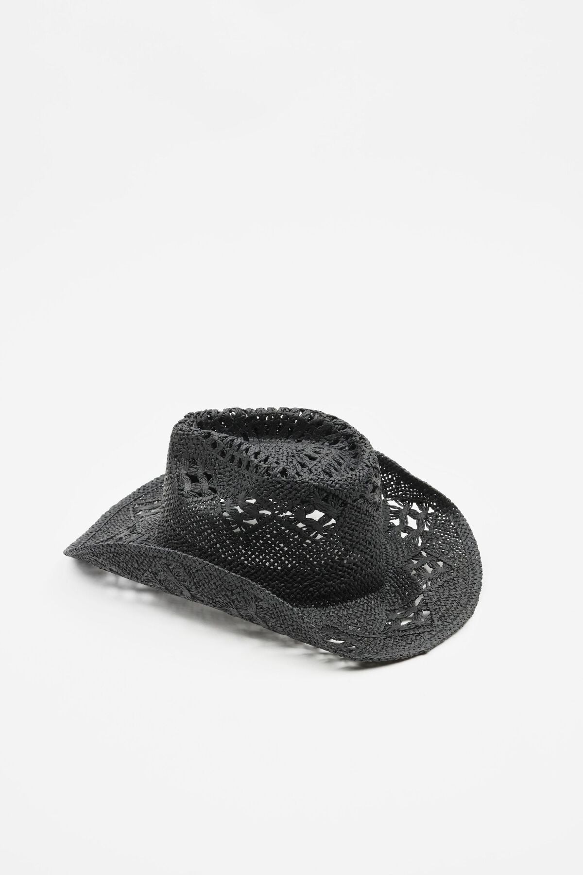 Lattice Weave Cowboy Hat Black Garage Clothing Women
