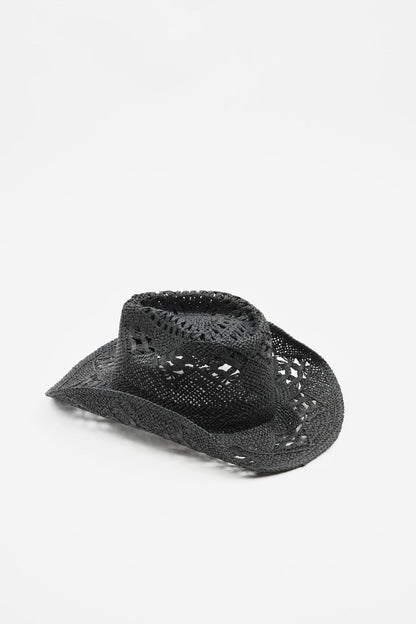 Lattice Weave Cowboy Hat Black Garage Clothing Women