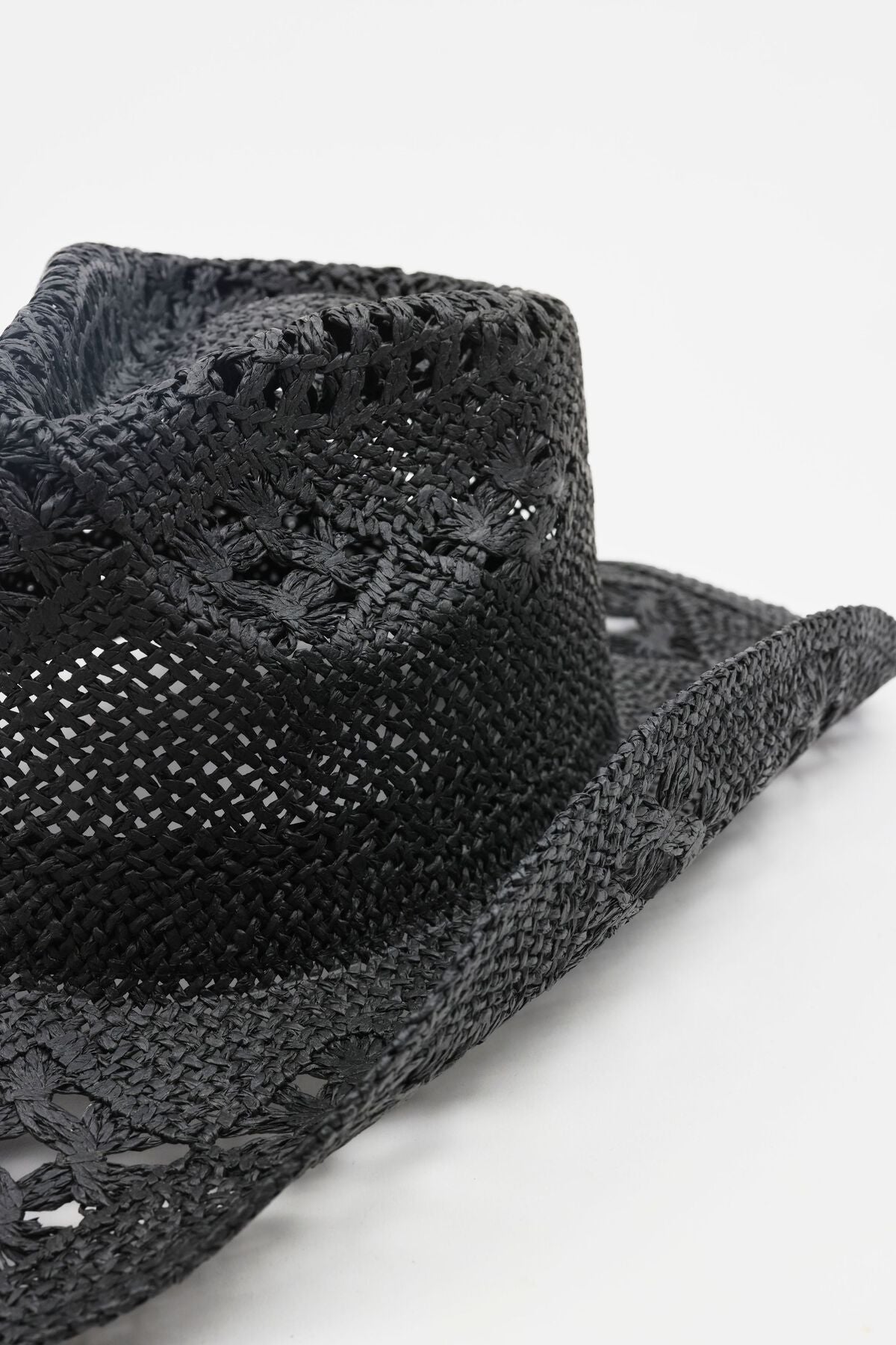 Lattice Weave Cowboy Hat Black Garage Clothing Women