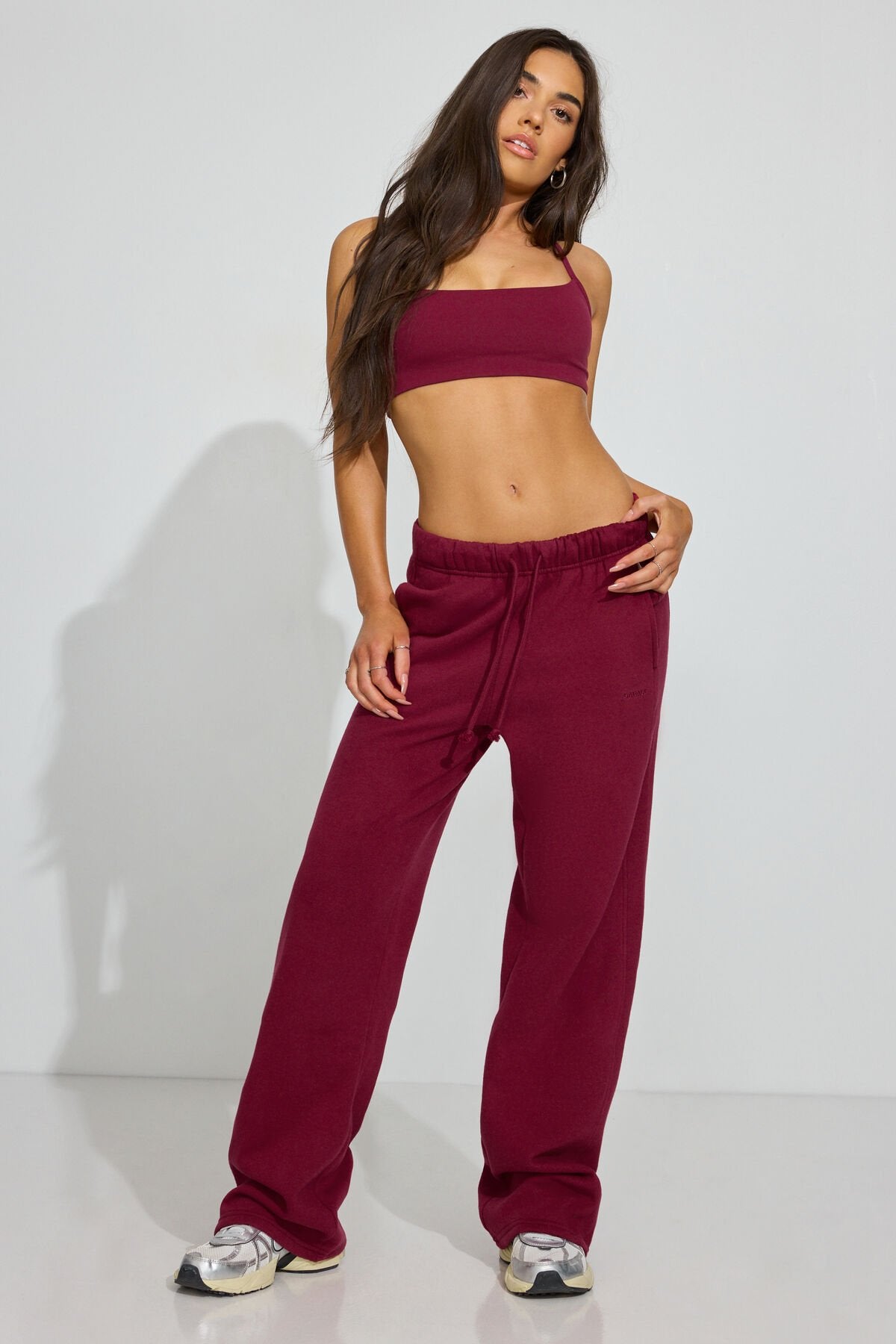 UltraFleece Straight Leg Sweatpants Burgundy Garage Clothing Women