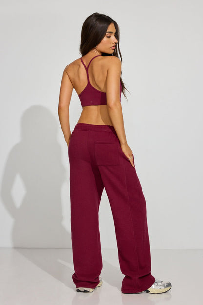 UltraFleece Straight Leg Sweatpants Burgundy Garage Clothing Women