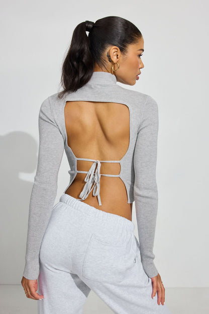 Apron Back Sweater Gray Garage Clothing Women
