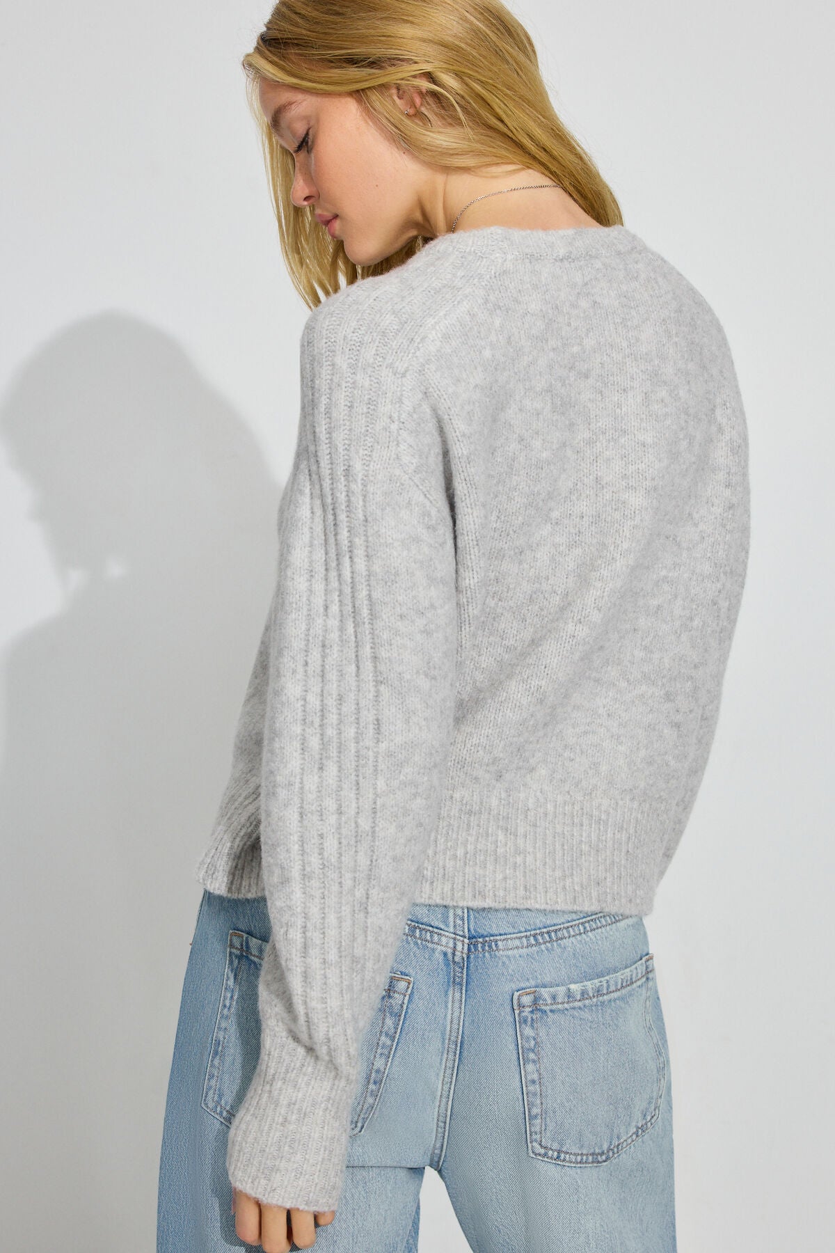 Spongy Loose Crewneck Sweater Gray Garage Clothing Women
