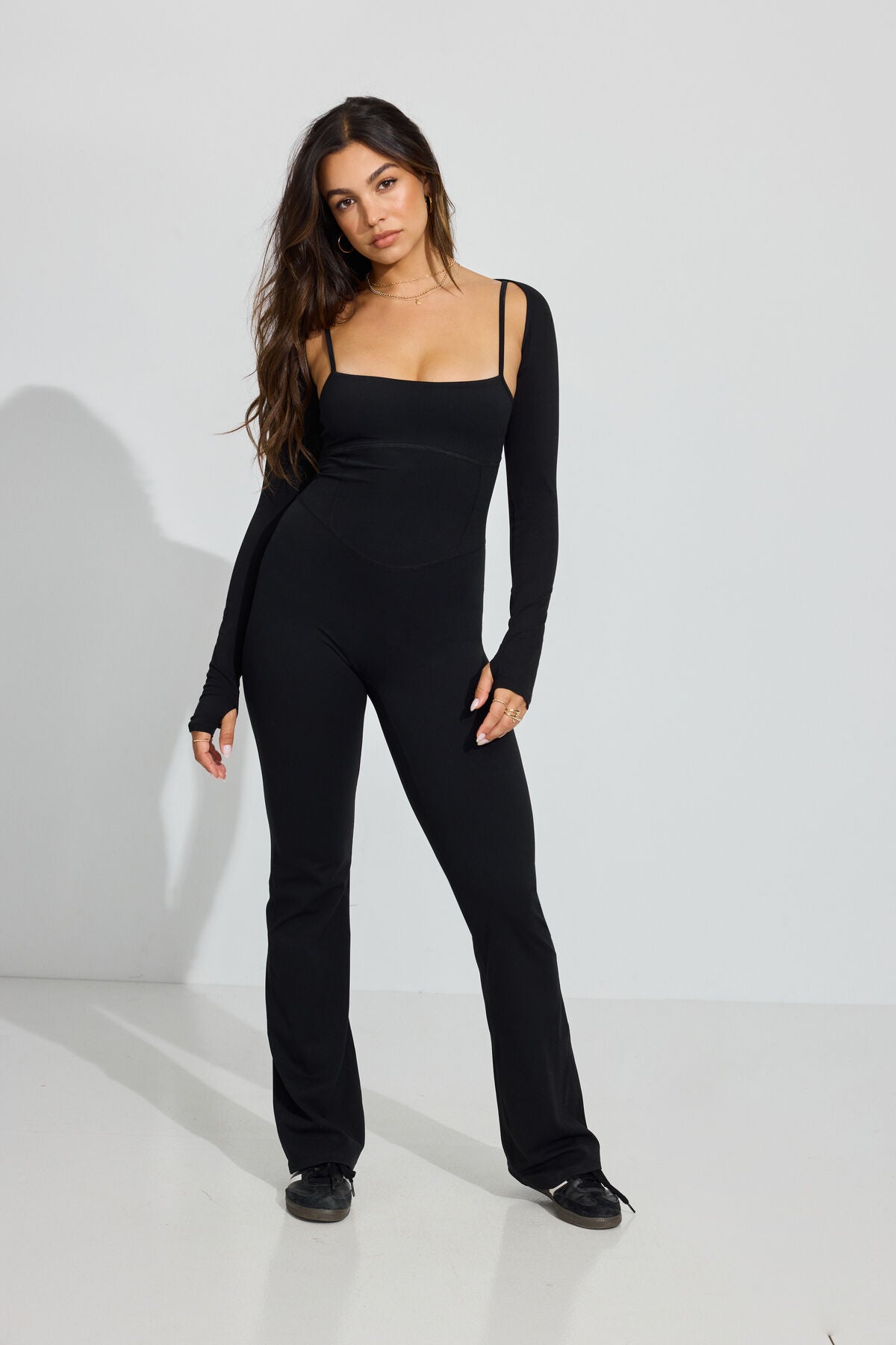 SoftActive Brooklyn Flare Jumpsuit Black Garage Clothing Women