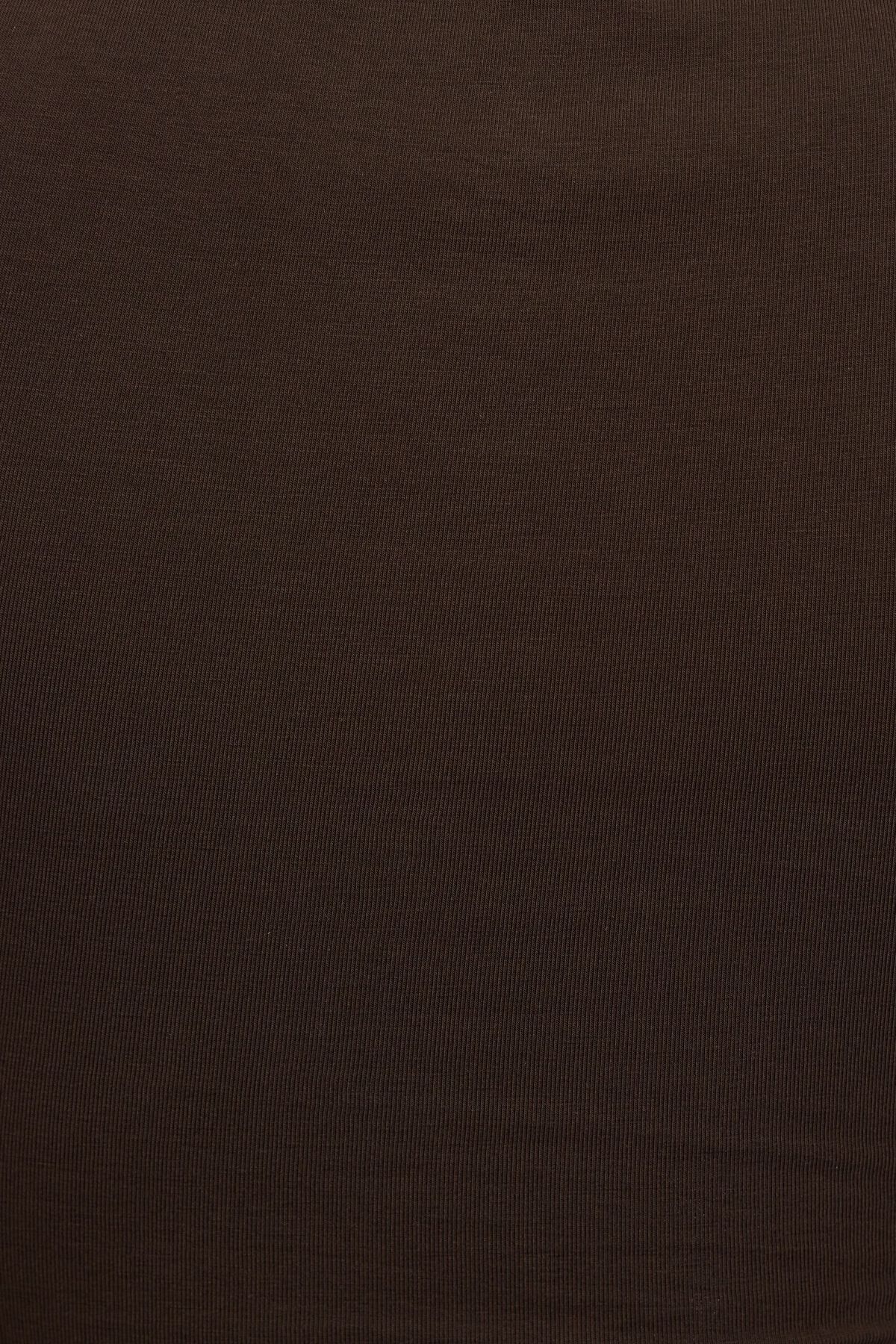 Portia Square Neckline T Shirt Brown Garage Clothing Women