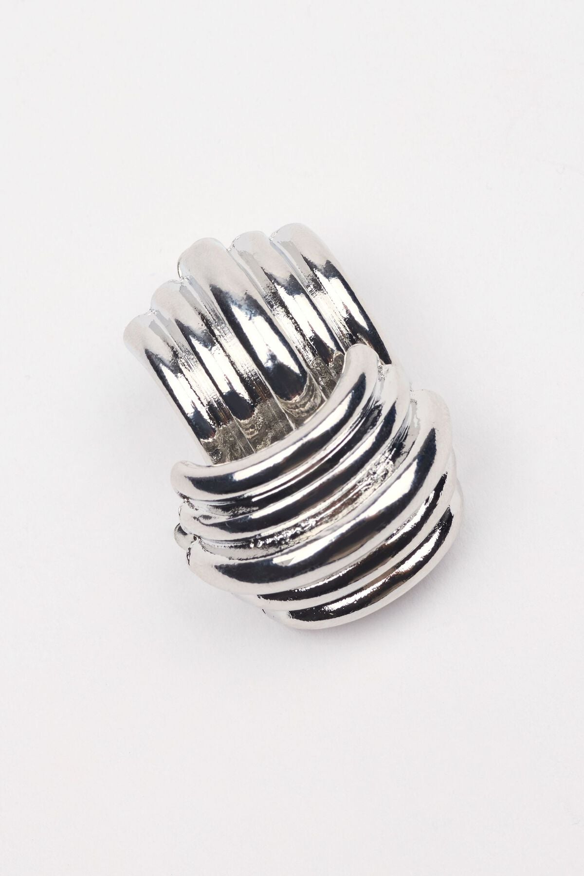 Lined Curve Button Earrings Gray Garage Clothing Women