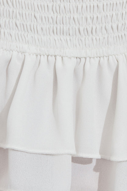 Flyaway Ruffle Babydoll Top White Garage Clothing Women