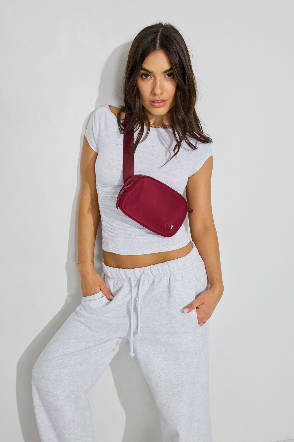 Active Belt Bag Burgundy Garage Clothing Women