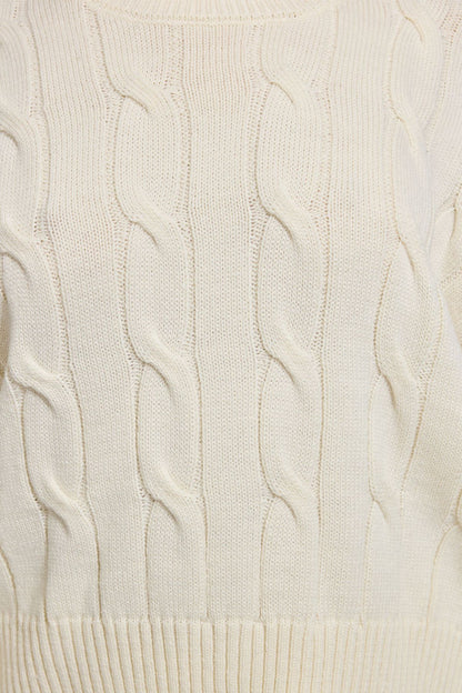 Oversized Cable Sweater Beige Garage Clothing Women