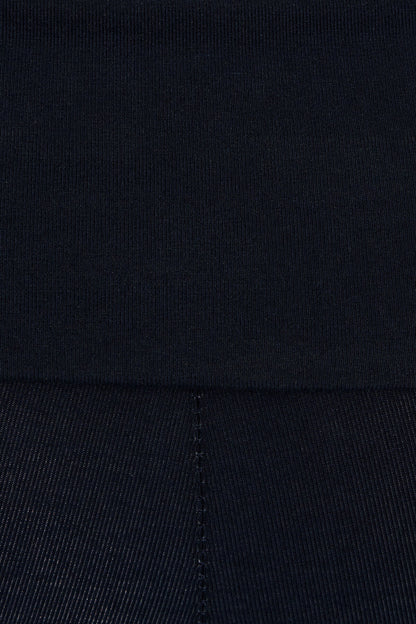 Soft Cotton Fold Over Flare Pants Navy Garage Clothing Women