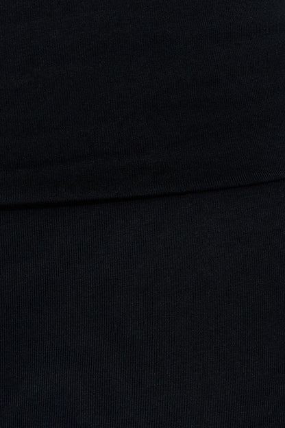 Soft Cotton Fold Over Flare Pants Black Garage Clothing Women