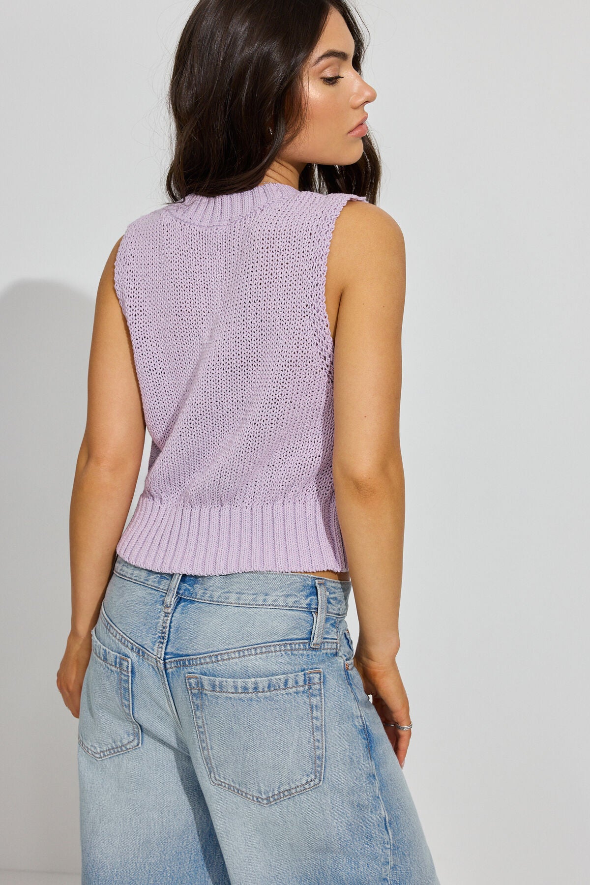 Novelty V-Neck Vest Purple Garage Clothing Women