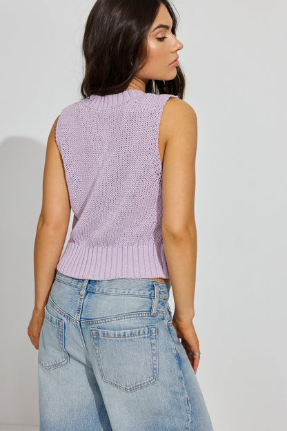 Novelty V-Neck Vest Purple Garage Clothing Women