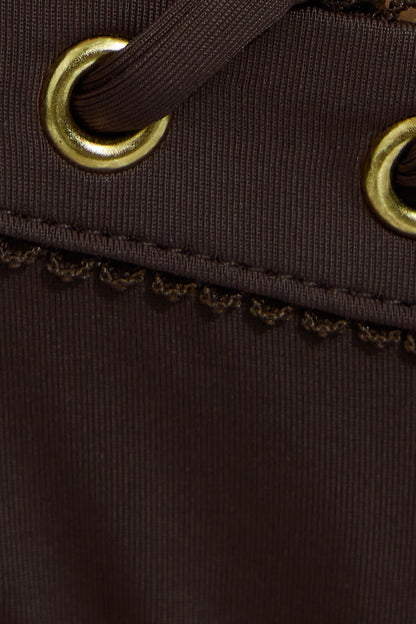 Cheeky Side Tie Bikini Bottom Brown Garage Clothing Women