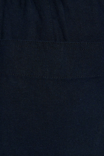 Baggy Linen Trousers Navy Garage Clothing Women