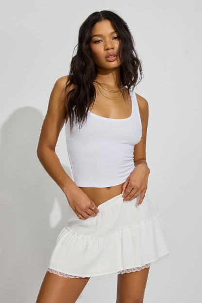 Tiered Mini Skirt WHITE Garage Clothing Women