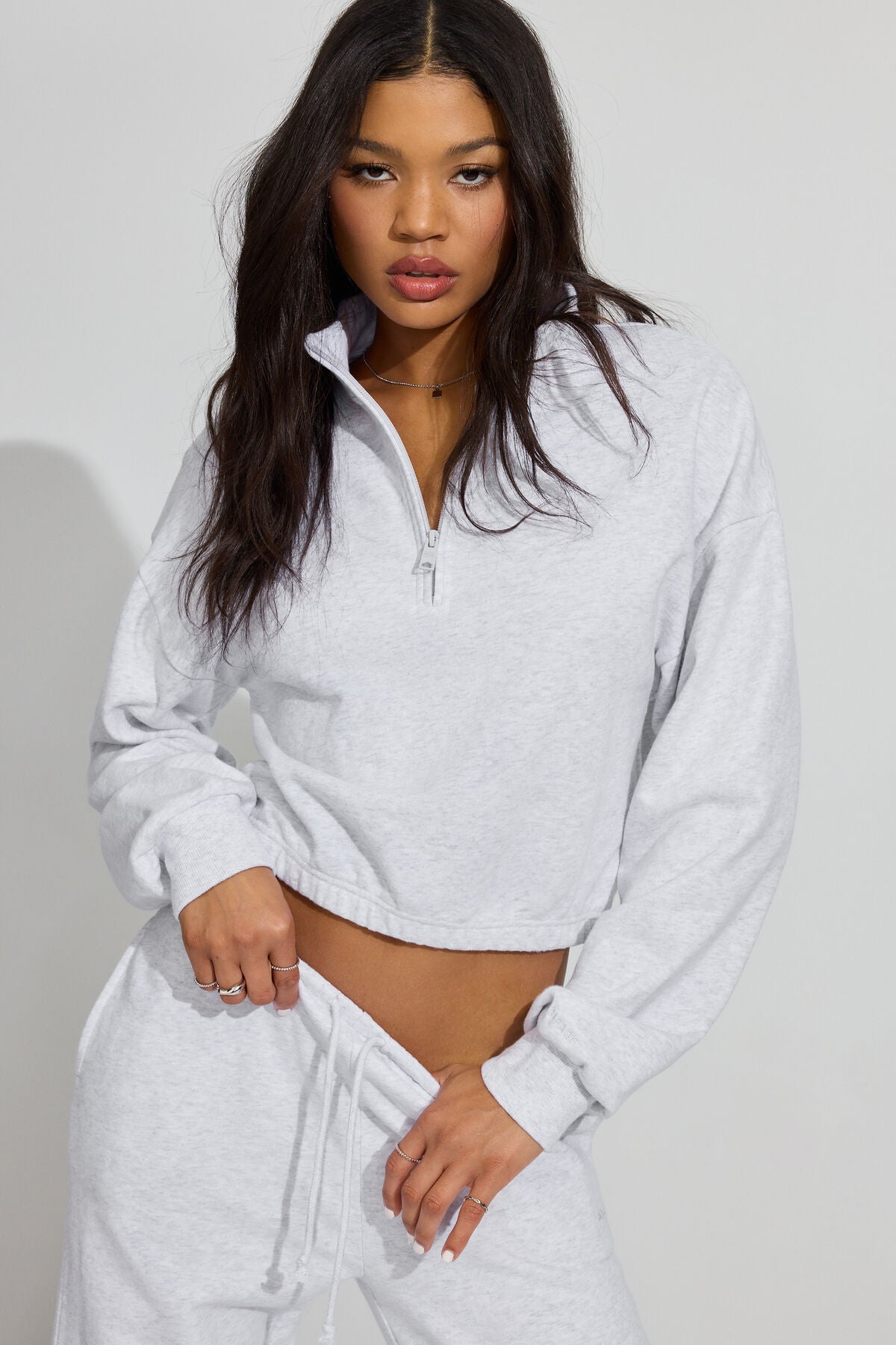 SoftTerry Half Zip Sweatshirt Gray Garage Clothing Women