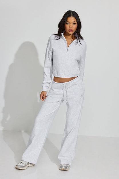 SoftTerry Half Zip Sweatshirt Gray Garage Clothing Women