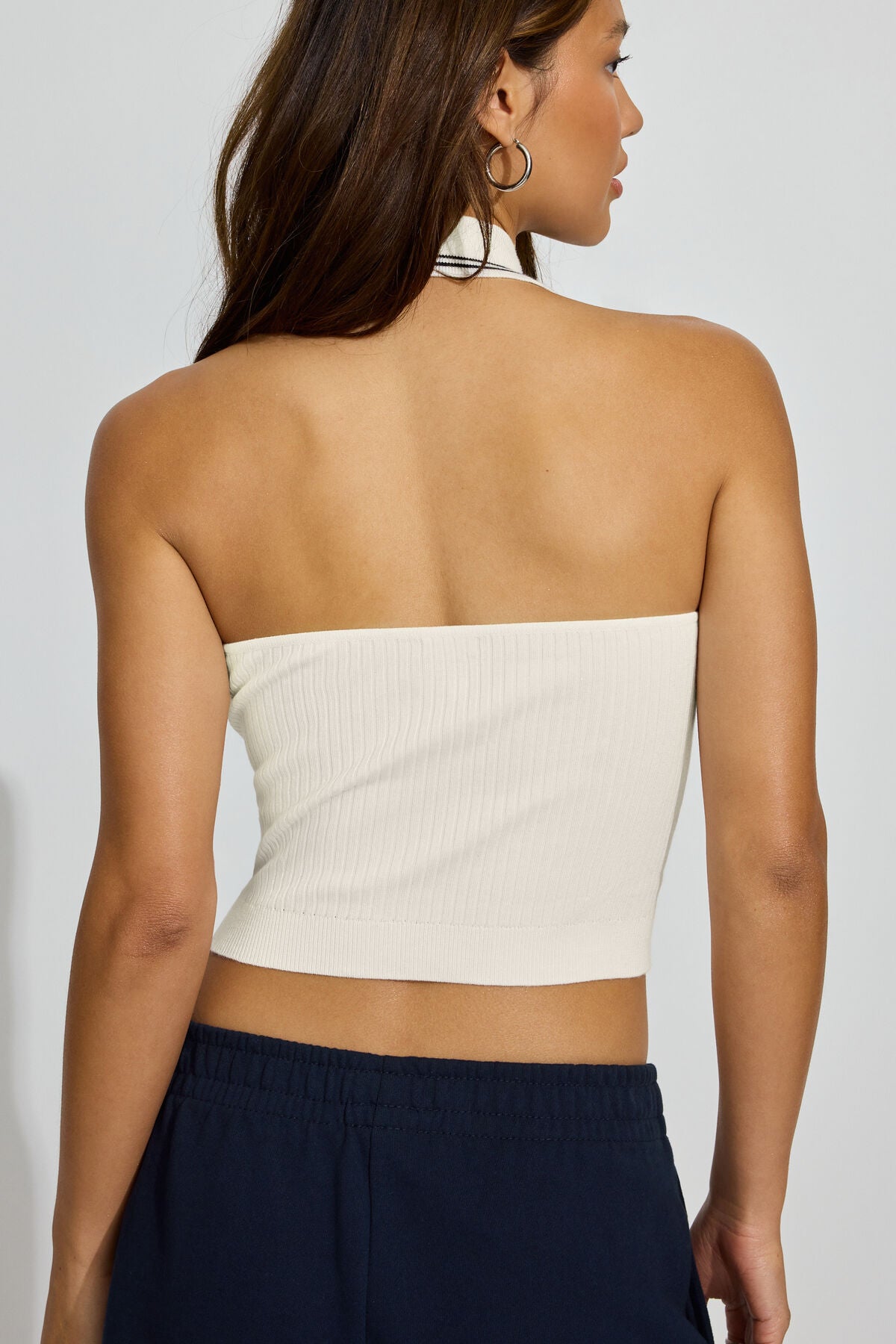 Bare Halter Polo Top White Garage Clothing Women