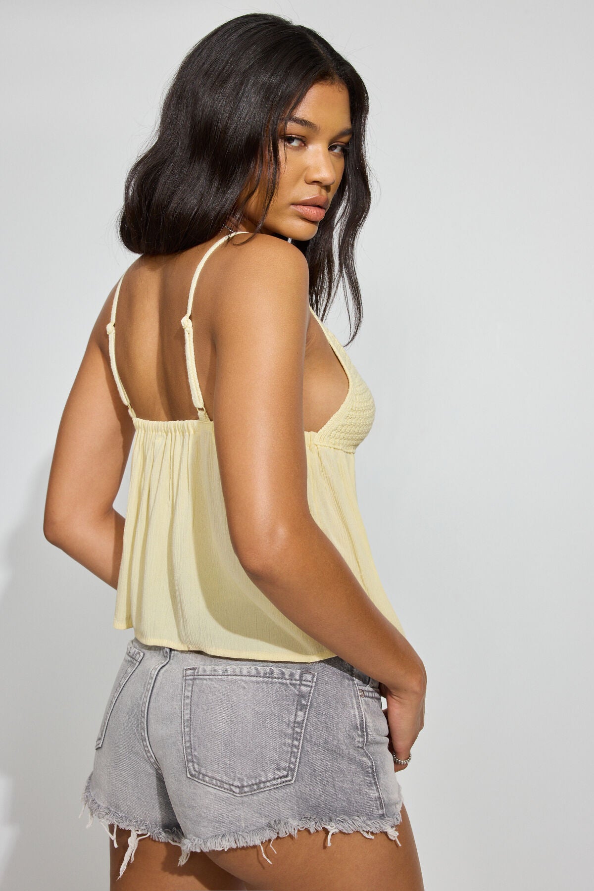 Mix Media Tank Top Yellow Garage Clothing Women