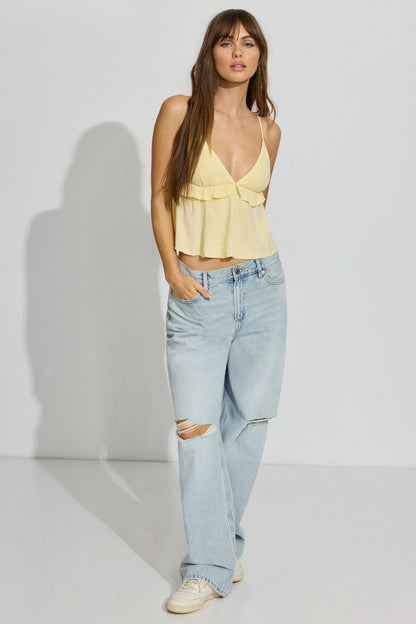 Strappy Peplum Cami Top Yellow Garage Clothing Women