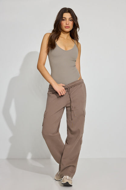 SoftActive Plunge Bodysuit Beige Garage Clothing Women